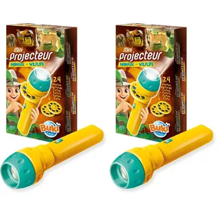 BUKI France Mini-Projektor Tierwelt - Mini-Projektor mit 24 Dias, Farbig illustriertes Begleitheft, 1 LR03-Batterie, Ab 5 Jahren (Packung mit 2)