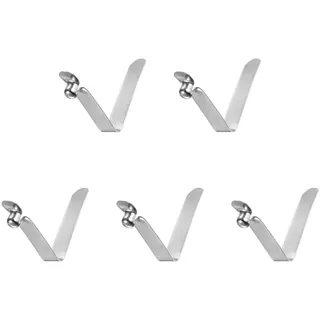 sourcing map 5Stk Einzelknopf Kajak Schnappfeder 37mmx6mm 65Mn V-Form Hohl Hubrohr Silber