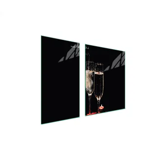 Herdabdeckplatten 2 teilig 90x52 Glaskeramikkochfeld Abdeckung Glas Schneidebrett Brille Schwarz