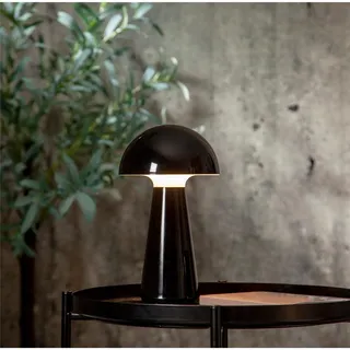 LED-Tischleuchte ‚Mushroom‘ in Schwarz – Stilvolle Deko-Leuchte mit Akku & 3-stufiger Helligkeit für drinnen & draußen'