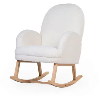 Childhome Schaukelstuhl , Weiß , Textil, Holz , Kautschukholz , Uni , 71x86x97.5 cm , Wohnzimmer, Sessel, Polstersessel