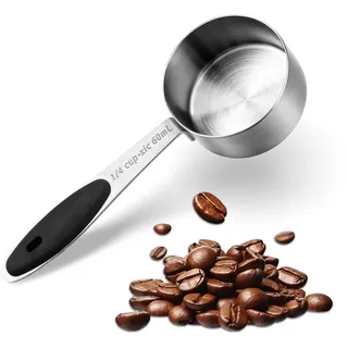 Gjinxi Edelstahl Kaffeelöffel Portionierer Scoop 60 Ml Messlöffel Kaffeedosierlöffel Kaffee Dosierlöffel zum Schöpfen von Kaffee Löffel Kaffeelot Measuring Spoons für Kaffeepulver Kaffeedose 1/4 Tasse
