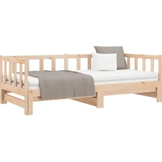 vidaXL Tagesbett Ausziehbar Weiß 90x200 cm Massivholz Kiefer - Weiß