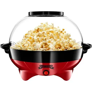 Gadgy Popcorn Maschine groß - Retro Popcorn Maker 5 L - Popcorn Maker mit Antihaftbeschichtung und abnehmbarer Heizfläche - Popkorn Maschine rot - Popcornmaschine 800W - Popcorn machine