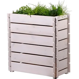 Dobar Hochbeet mit Stecksystem Kiefer Weiß  37 cm x 79 cm x 79 cm FSC®