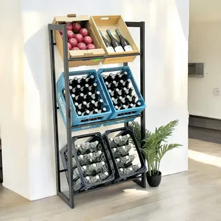 DanDiBo Ambiente Getränkekistenregal 71 x 141 x 31 cm Schwarz