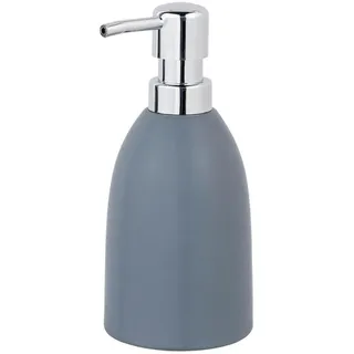 Schöner Wohnen Seifenspender , Blau, Chromfarben , Kunststoff, Keramik , 9.5x18x9.5 cm , Spender problemlos zum Nachfüllen , Badaccessoires, Seifenspender