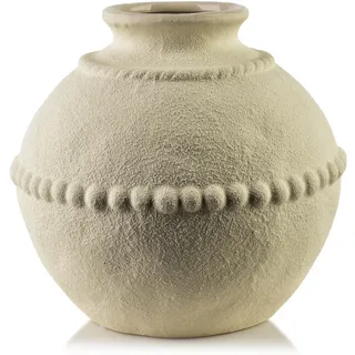 Mondex Vasen Manon 19x14x21cm Polyresin , Beige , Kunststoff , 22 cm , Dekoration, Vasen, Keramikvasen