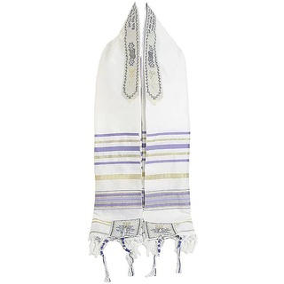 AfinderDE Herren Damen Jerusalem Tallit schal Messianischer Tallit Gebetsschal mit Talisbeutel Jude christliches Geschenk 185 cm x 54 cm