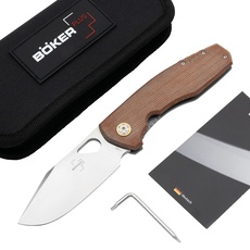 Bild von Plus® F3.5 Micarta - robustes Outdoor Messer mit Edelstahl Framelock - EDC Klappmesser mit Micarta Griff