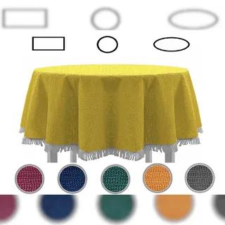 EXKLUSIV HEIMTEXTIL Gartentischdecke Classic 130 cm rund gelb