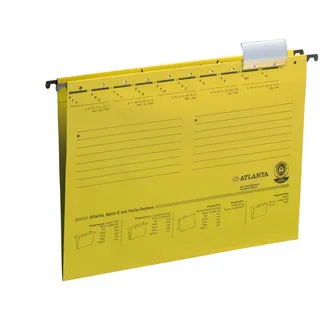 djois Atlanta Serie E ORIGINAL, Hängemappe A4, Jalema 2655024400, Hängetasche für Akten, Hängeregister, 25er Packung, gelb