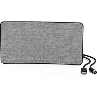 Hama Zimmerantenne Stoff-Design, DVB-T2, aktiv, Grau/Schwarz (00221087) - Schwarz, Grau