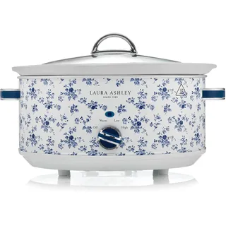 Laura Ashley 6,5 Liter Schongarer mit China Rose Print von VQ - Slowcooker für 8 bis 10 Personen, Energieeffizient, mit 3 Heizstufen und Einem gehärteten Glasdeckel zur Einfachen Überwachung