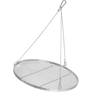 BBQ-Toro Edelstahl Grillrost Rund Ø 60 cm, BBQ Grillgitter mit Seilaufhängung, Hängegrill Rost - Silber