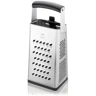 Gefu Vierkantreibe , Schwarz, Edelstahlfarben , Metall, Kunststoff , 15 cm , Auffangbehälter , Küchenzubehör, Küchenhelfer, Reiben