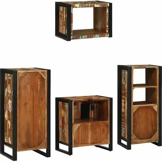 Badezimmermöbel-Set mit Regal 4 pcs Massives upgecyceltes Holz