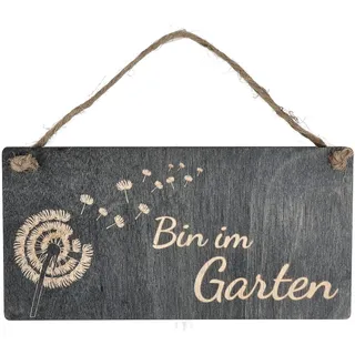 Spruchreif | Holzschild mit Spruch | Holzschild mit Gravur rechteckig | Türschild | Shabby Landhaus Vintage Stil | Deko Geschenk | Holz-Dekohänger | Wanddeko | Gartenschild | Bin im Garten