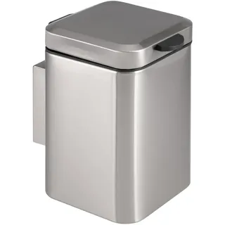 bremermann Wand-Kosmetikeimer 3 Liter, silber, Edelstahl , Edelstahlfarben , Metall , 16x24x23 cm , Badaccessoires, Abfalleimer