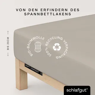schlafgut Spannbettlaken Feinbiber 140 x 200 - 160 x 200 cm beige