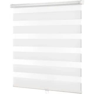 Ventanara® Doppelrollo schnurlos ohne Bohren Klemmfix Fenster Duo Rollo inklusive Montagematerial (weiß, 40 x 150 cm)