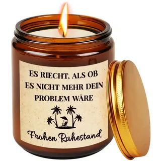 TUZELIYA Ruhestand Geschenk Frauen, Rentner Kerzen Geschenk für Frau Män, FROHEN RUHESTAND Kerzenhalter, Glückwunsch zum Ruhestand, Duftkerzen Geschenke für Geburtstag Muttertag Weihnachten