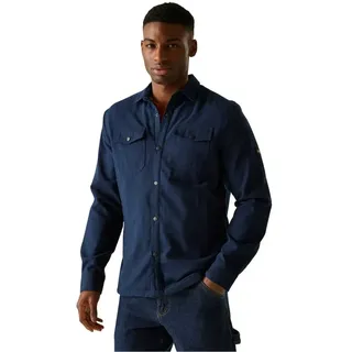 Regatta Spennith Langarmhemd - Navy / Glazed Ginger - XL