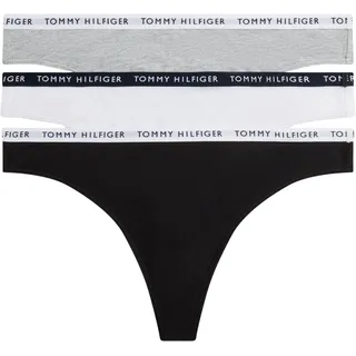Tommy Hilfiger Damen Strings Tangas, Mehrfarbig (Medium Grey Heather/White/Black), M