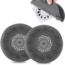 WLLHYF 2 Stück Abfluss-Haarfänger, Rund Silikon Dusche Badewanne Abflussabdeckung für Küche Badezimmer und Wäsche