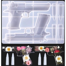 CuteflyEpoxidharz-Gussform, Pistolengehäuse, Silikon, 3D-Do-it-yourself weicher Ton, Kuchendekoration, Basteln, Süßigkeiten, Desserts, Schokoladenwerkzeug (weiß)