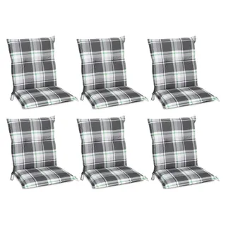 Beautissu 6er Set Sunny MK Niedriglehner Auflagen 100x50 cm in Mintgrün Kariert - Grün