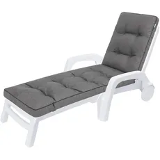 Auflagen für Deckchair, Liegenauflage, Gartenliege Auflage 201x55x8 cm Bequeme Polsterauflage für Sonnenliege, Rastplatz, Liegestuhl, Kissen in Anthrazit