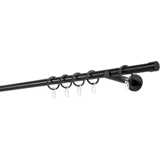 MYDECO »20mm Cap Wandträger 12 cm« schwarz, L:390cm, Gardinenstangen, Gardinenstange