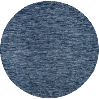 Bruno Banani Teppich »Venezia« rund 4 mm Höhe Flachgewebe, Sisal-Optik, meliert, UV-beständig, Outdoor geeignet, blau