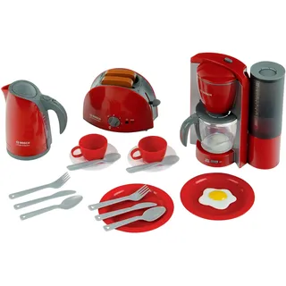 Theo Klein Bosch Theo Klein 9564 Frühstücksset | Küchen-Set bestehend aus Toaster, Kaffeemaschine, Wasserkocher und vielem mehr | Verpackungsmaße: 44,5 cm x 13 cm x 34 cm | Spielzeug für Kinder ab 3 Jahren