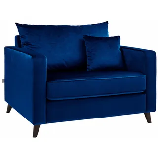 Home Affaire Loveseat Renesse Mikrofaser 112 x 74 x 90 cm Blau mit Kissen