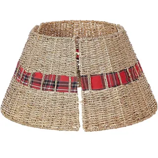 Beliani Weihnachtsbaumkragen 27 cm Beige Marche , Naturmaterialen , Rund , 27 cm , Dekoration, Weihnachtsdekoration, Christbäume & Zubehör