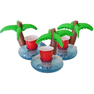 GoFloats aufblasbar Palm Island Getränkehalter (3 Pack), Float Ihre Getränke in Style