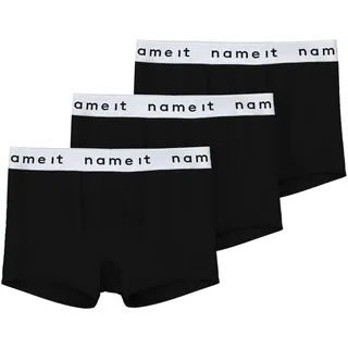 NAME IT Jungen Nkmboxer 3p Noos Unterhose, Schwarz, 122 EU