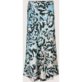 Midirock MADELEINE "Midirock Eleganter Floral-Druck für stilvolle Auftritte", Damen, Gr. 40, schwarz (cappuccino, schwarz, multicolor), Obermaterial: 100% Polyester PES., Modern, Röcke Midirock, Bundlos