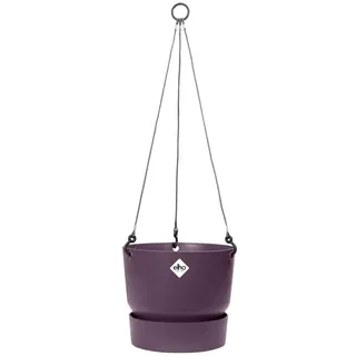 elho Greenville Hängeampel 24 - Blumentopf Hängend - Pflanzentopf für Balkon & Außen - 100% recyceltes Plastik - Ø 23.5 x H 20.5 cm - Lila/Vintage Pflaume