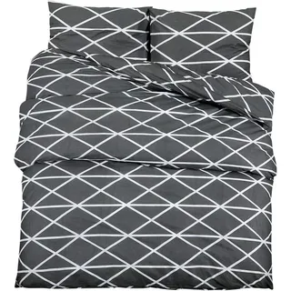 vidaXL Bettwäsche-Set Grau 240x220 cm Baumwolle - Grau