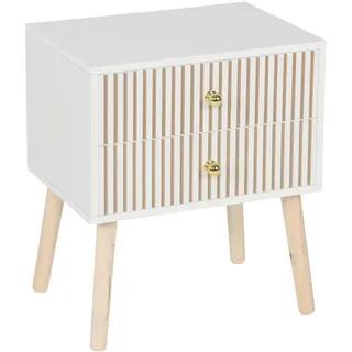 Relaxdays Nachtschrank 40 x 47 x 30 cm Weiß