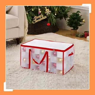 Aufbewahrungsbox für Weihnachtskugeln mit verstellbaren Trennwänden - Transparent