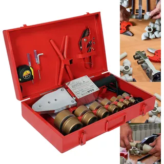 Wiltec PE-Rohr Schweißgerät 2000 W bis 300°C, Muffenschweißgerät inkl. 7 Heizdorne 16-63 mm, Schweissgerät für Rohre, Muffen und Formstücke