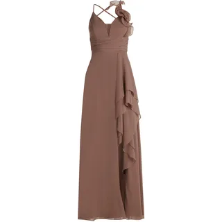Chiffonkleid VERA MONT "Chiffonkleid mit Volant", Damen, Gr. 38, EURO, rot (soft rouge), Obermaterial: 100% Polyester Pol. recyc.., Kleider Chiffonkleid