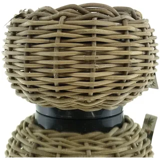 Van der Leeden DRYPOT® Rattan Tina Pflanzkübel Grau Ø 29 cm - Sylter Körbe