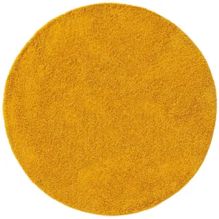 benuta Hochflorteppich Soho Gelb ø 160 cm rund , Kunststoff , Rund , 160x160 cm , pflegeleicht , Teppiche und Böden, Teppiche, Hochflorteppiche & Shaggys