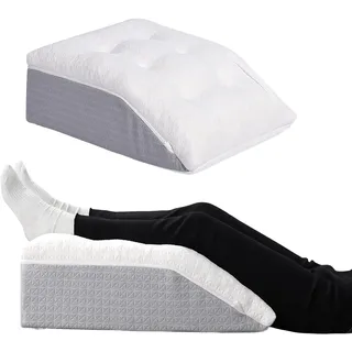 HAVARGO Venenkissen Beinhochlagerungskissen aus Memory Foam, Beinkissen zur Entlastung, Lagerungskissen mit abnehmbaren Bezug,Dual Layer Beinkissen zum Schlafen