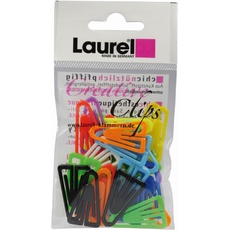 Laurel Büroklammer Plastiklips aus Polystyrol, 25 mm, SB-Beutel, grund/leuchtfarbig sortiert 0112-98